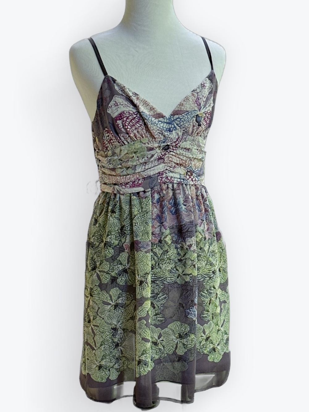 Staring At Stars Fairy Boho Ethereal Sheer Chiffon Spaghetti Strap Slip Dress ~4